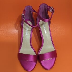 Gianni Bini Pink Heels Satin Ankle-Strap